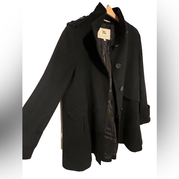 Burberry Swing Coat Black Winter size 12